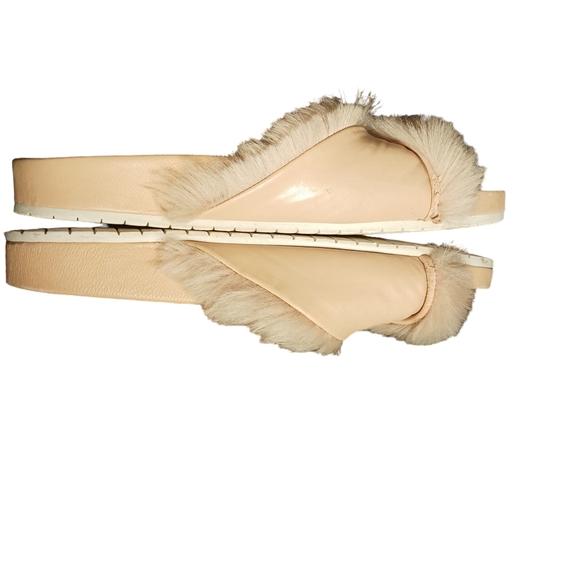 Vince Rabbit Fur Like Slides Ladies 10M - Picture 4 of 5